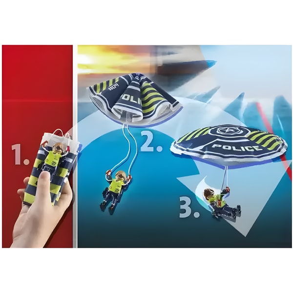 Playmobil Playset - Police Parachute Amphibious Vehicle 5 Playmobil Playset - Police Parachute Amphibious Vehicle - Image 5
