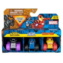 Monster Jam Mini - 3 Pack - Marvel Captain America, Black Panther, Iron Man