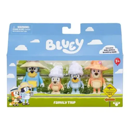 Bluey Figurines 4 Pack - Family Trip