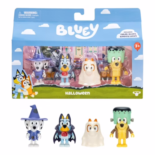 Bluey Figurines 4 Pack - Halloween