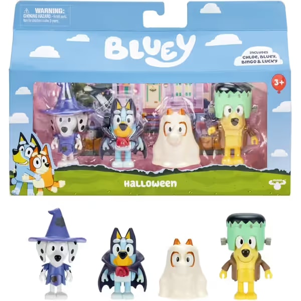 Bluey Figurines 4 Pack - Halloween 1 Bluey Figurines 4 Pack - Halloween