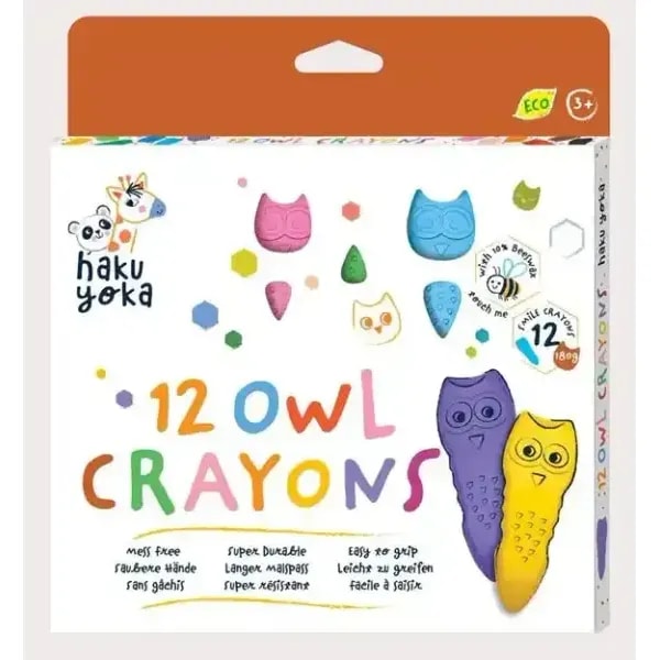 Haku Yoka Crayons 12 Pack Owl 1 Haku Yoka Crayons 12 Pack Owl