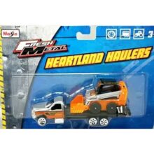Maisto Heartland Haulers Leader Crew Flatbed Truck and Front Loader Set