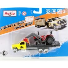 Maisto Heartland Haulers Old Iron Flatbed Truck with Tractor Loader Set