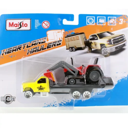 Maisto Heartland Haulers - Old Iron Flatbed Truck with Tractor Loader Set
