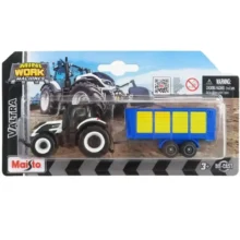 Maisto Mini Work Machine Tractor with Trailer - Valtra Q305 with Silage Trailer