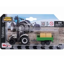 Maisto Mini Work Machine Tractor with Trailer - Valtra Q305 with Tipping Trailer