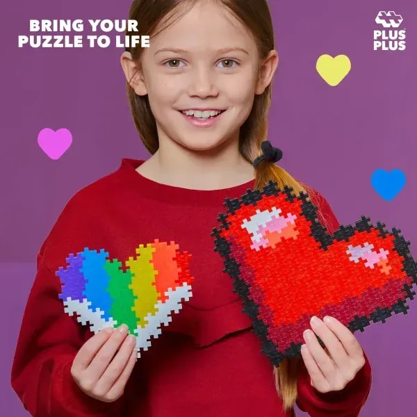 Plus Plus Puzzle By Number 250 Pieces - Hearts 2 Plus Plus Puzzle By Number 250 Pieces - Hearts - Image 2