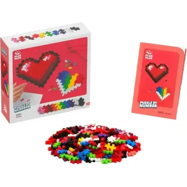 Plus Plus Puzzle By Number 250 Pieces - Hearts 4 Plus Plus Puzzle By Number 250 Pieces - Hearts - Image 4