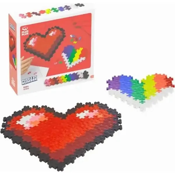 Plus Plus Puzzle By Number 250 Pieces - Hearts 5 Plus Plus Puzzle By Number 250 Pieces - Hearts - Image 5