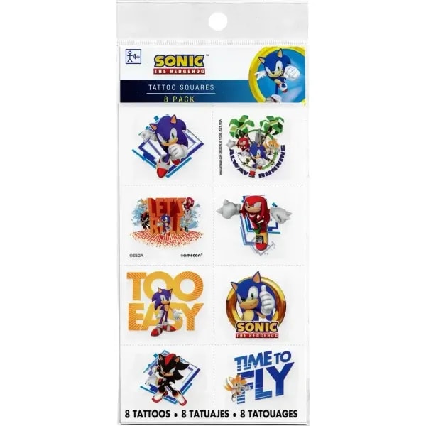 Sonic the Hedgehog Favour - Tattoos - 8 Pack 1 Sonic the Hedgehog Favour - Tattoos - 8 Pack