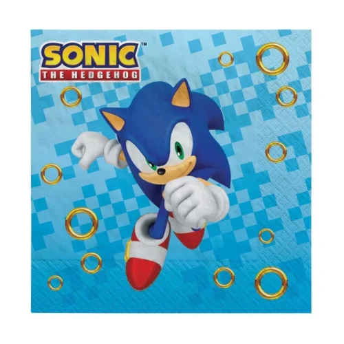 Sonic the Hedgehog Tableware - Napkins - Lunch - 16 Pack