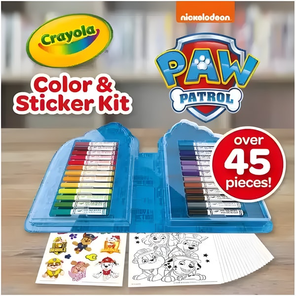 Crayola Paw Patrol Colour and Sticker 45 Piece Art Set with Washable Markers 4 Crayola Paw Patrol Colour and Sticker 45 Piece Art Set with Washable Markers - Image 4