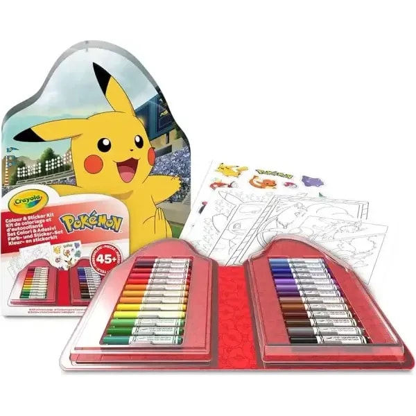 Crayola Pokémon Colour and Sticker 45 Piece Art Set with Washable Markers 3 Crayola Pokémon Colour and Sticker 45 Piece Art Set with Washable Markers - Image 3