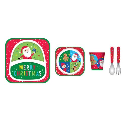 Frankie and Me Kids Tableware Bamboo Set - Christmas