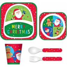 Alternative view of Frankie and Me Kids Tableware Bamboo Set - Christmas