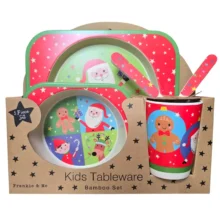 Frankie and Me Kids Tableware Bamboo Set - Christmas
