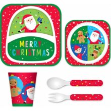 Alternative view of Frankie and Me Kids Tableware Bamboo Set - Christmas