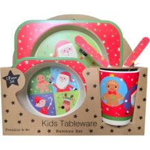 Frankie and Me Kids Tableware Bamboo Set - Christmas