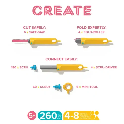 Makedo Kit - Create - 260 Piece Set - Image 4