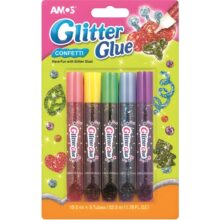 Amos Glitter Glue 5 Pack 10.5ml – Confetti Colours