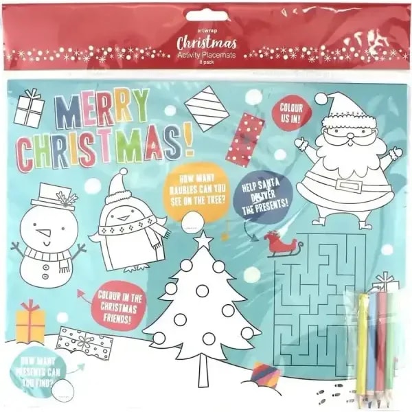 Artwrap Christmas Activity Placemats 8 Pack 1 Artwrap Christmas Activity Placemats 8 Pack