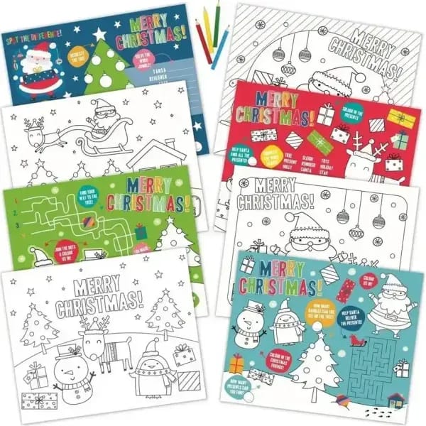 Artwrap Christmas Activity Placemats 8 Pack 2 Artwrap Christmas Activity Placemats 8 Pack - Image 2