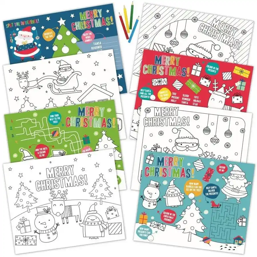 Artwrap Christmas Activity Placemats 8 Pack - Image 2
