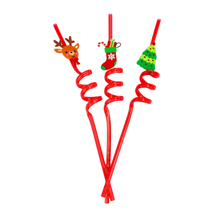 Artwrap Christmas Reusable Straws 3 pack - Stocking, Tree, Reindeer - Image 2