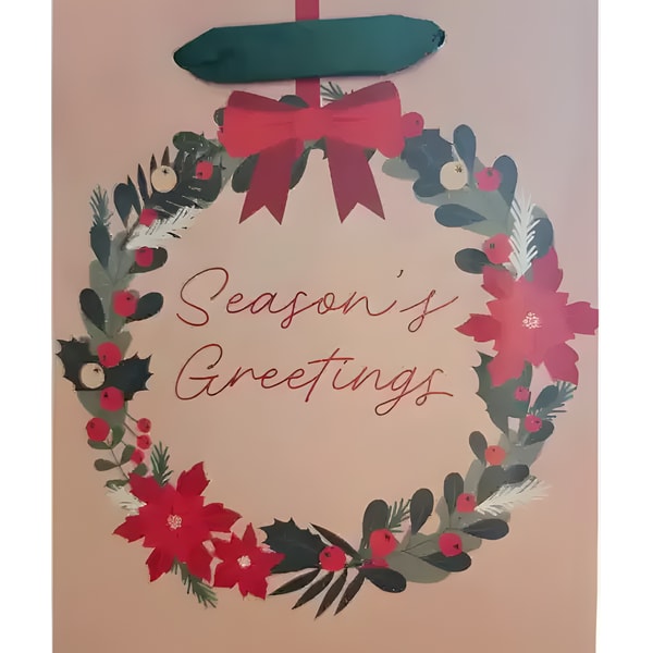 Artwrap Christmas Small Bag - Seasons Greetings 1 Artwrap Christmas Small Bag - Seasons Greetings