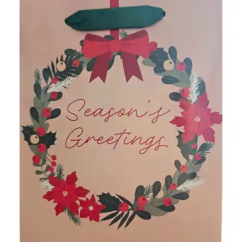 Artwrap Christmas Small Bag - Seasons Greetings