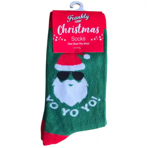 Frankly Funny Christmas Socks - Adults Size - Yo Yo Yo