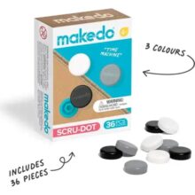 Makedo Scru Dot Time Machine Decoration Pack Black White Grey