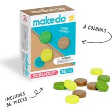 Makedo Scru Dot Wild Things Decoration Pack Green Lime Brown