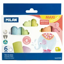 Milan Non Dust Maxi Chalk 6 Pack