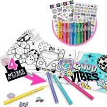 Style 4 Ever 4 Metre Colouring Roll Up Set with Pencils and Stickers