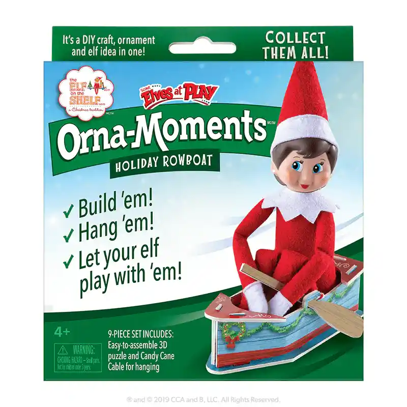 Elf on the Shelf Orna Moments Holiday Rowboat