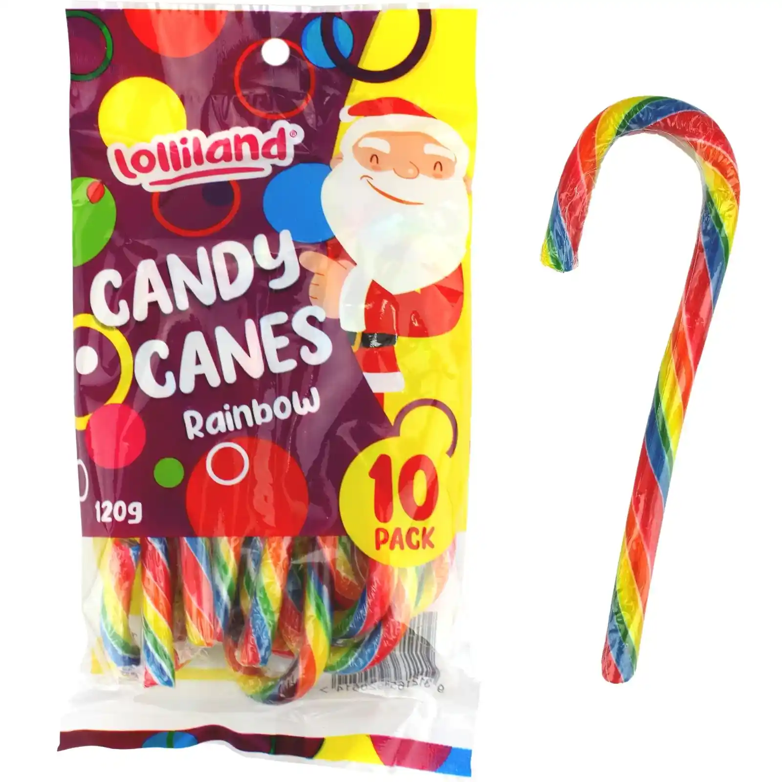 Lolliland Candy Canes 10 Pack - Rainbow
