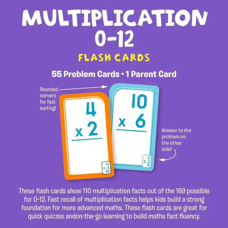 School Zone Flash Cards Maths - Multiplication 0-12 - Image 3