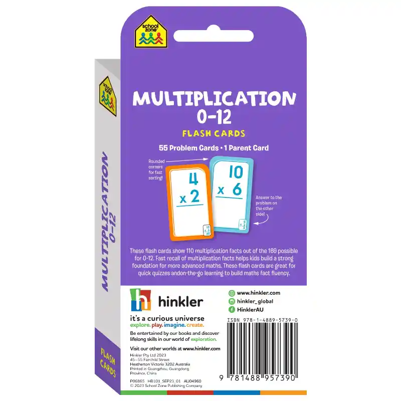 School Zone Flash Cards Maths - Multiplication 0-12 - Image 4