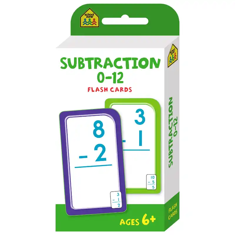 School Zone Flash Cards Maths - Subtraction 0-12