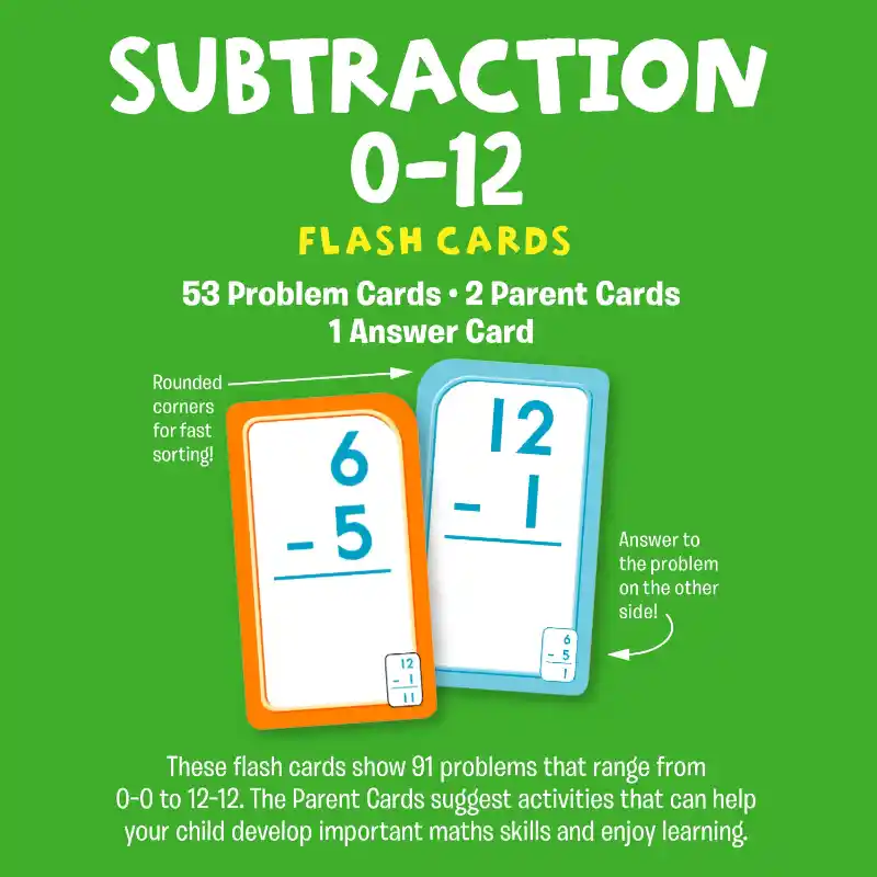 School Zone Flash Cards Maths - Subtraction 0-12 - Image 3