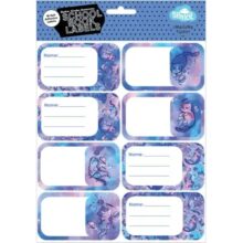 Spencil School Book Name Labels 16 Pack Cat-a-cosmic