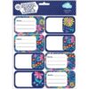 Spencil School Book Name Labels 16 Pack Flower Fun