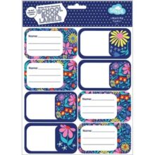 Spencil School Book Name Labels 16 Pack Flower Fun
