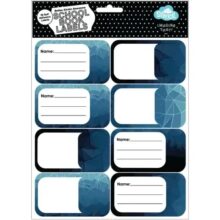 Spencil School Book Name Labels 16 Pack Fractal