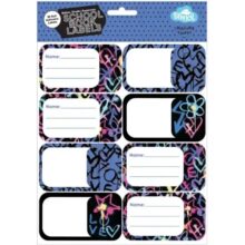 Spencil School Book Name Labels 16 Pack Hearts and Crosses