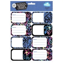 Spencil Book Labels 16 Pack - Hearts and Crosses