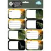 Spencil School Book Name Labels 16 Pack Jurassic Kingdom