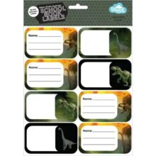 Spencil School Book Name Labels 16 Pack Jurassic Kingdom